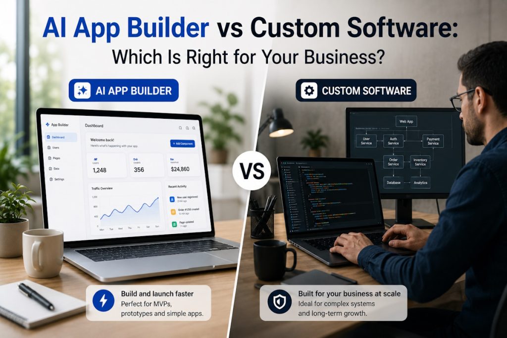 AI app builder vs custom software